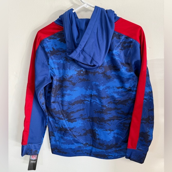 NWT NFL New York Giants Youth Blue Hoodie Sweatshirt Size Medium 10/12 - Picture 2 of 7